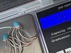 Vintage Turquoise Big Swirl Stud Pierced Earrings Unsigned Sterling Silver
