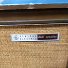 Vintage Mcm General Electric Ge Dual Speaker Solid State Tube Radio Wood Case Am