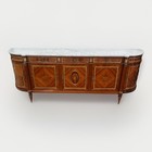 French Louis Xvi Marble-top Lacquered Marquetry Demilune Enfilade Sideboard 105 