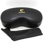 New Carrera Glasses Case Sunglasses Hard Shell Black W cleaning Cloth Authentic