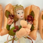 Lot 3 Vintage Christmas Peach Ladies Porcelain Heads Ornaments With Tassels