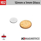 12mm X 1mm N52 Round Disc Rare Earth Neodymium Thin Magnet 12x1mm