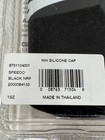 New Speedo Solid Silicone Swin Cap Black W white Lettering One Size Latex Free