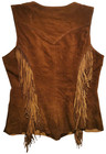 Scully C 1970 s Vint Women s Med  Western Brown Suede Snap Front Vest  W fringe