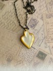Late Victorian   Edwardian Vintage Sterling Silver Carved Mother-of-pearl Heart