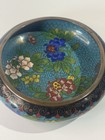 Early 20th C  Cloisonn   Bowl Brass Enamel Floral Turquoise 7    Antique Chinese
