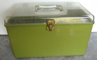Wil-hold Plastic Sewing Box 1970s Green With Tray Vintage Wilson Mfg 