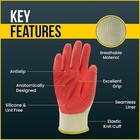 300 Pairs Red Latex Coated Work Gloves Rubber Palm Grip Constructio Safety Glove