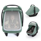 Baby Car Seat Cover  Extra Large Mesh Window  Breathable Muslin Cotton  Infan   