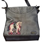 Chala Horse Crossbody Bag Western Equestrian Metallic Pewter Purse