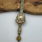 Vintage Sword Letter Opener Made In Spain 9  Brass And Enamel