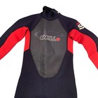 O neill Youth Full Diving Waterski Wetsuit Black Red Back Zipper Sz6 Beach