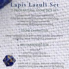 Lapis Lazuli Gemstone Dice Set 7pc Gold Engraved Dnd Dice   Canvas   Metal Box