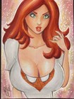 Mary Jane Busty Sketch Card Original Art Chris Mcjunkin New Hot Sexy 