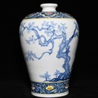 Collectable Art Chinese Hand Painting Blue white Porcelain Figure Vase