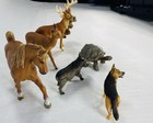 Lot Of 7 Various Schleich Animals Horse Deer German Shepherd Dog Sloth Tortoise