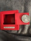 Vintage Red Metal Frontier Safe Bank With Combination Lock