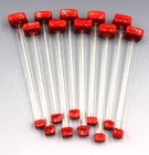 10 Vintage Mid Century Hand Blown Glass Square Cocktail Swizzle Stick Muddlers