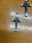 Trio Of Vintage Crosses From Rosaries   From Italy And France Wood And Metal  