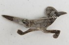 Vintage Estate Sterling Silver Turquoise Roadrunner Pawn Art Brooch