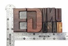 Vintage Letterpress 9 Mix Letters Wood Type Printers Block Collection  bl-308