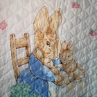 Vintage Peter Rabbit Beatrix Potter Nursery Crib Blanket Tapestry Quilt Handmade