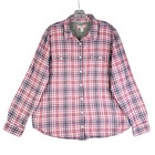 Ll Bean Shirt Ls Mens Size Large L Plaid Pink Cotton Flannel Button Up Cabin