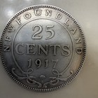 1917-c Newfoundland 25 Cents Sterling Silver King George V Canada Coin