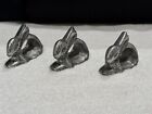 Pewter Bunny Rabbit Napkin Rings Holders Easter Spring Farmhouse Designs Lot Of 
