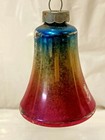 Vtg Mcm Shiny Brite Pink Gold Blue Fade Ombre 3  Bell Xmas Ornament