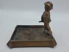 Antique Bronze Ashtray Trinket Coin Dish Boy Peeing Manneken Pis  1917  Signed
