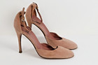 Alaia Beige Suede Ankle Strap Round Toe Heels Size 36 5