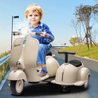 Licensed Vespa Kids Ride On Car Motorcycle W  Side Car light  2 Seater Toy Car