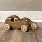 Set Of 2 Handmade Wooden Toy Cars Montessori Style Natural Wood Push Cars