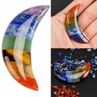 1 3pcs 7 Chakra Natural Stone Moon Shape Worry Stone Healing Energy Reiki Quartz