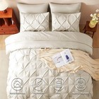 California King Down Comforter Set In Oatmeal - 7-piece Set