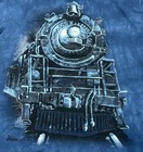 Vintage The Mountain Railroad Train Tie Dye Blue T-shirt Mens Large L All Over
