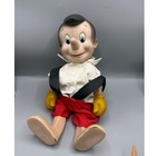1940 s Knickerbocker Pinocchio Doll Disney Toy Co With Green Feather Hat 13 