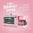 3-in-1 Retro Breakfast Station - Includes 5 Cup Coffee Maker  Non-stick Ceramic