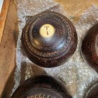 4 Antique Taylor Rolph Co  Lawn Bowling Balls Made In London W wooden Case 1920s