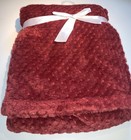 Nwot Stylish Baby Soft Flannel Fleece Baby Infant Throw Blanket In Red Burgundy