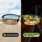 2pcs Night Driving Glasses Hd Anti Glare Vision Polarized Yellow Lens Tinted