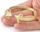 Ram Cuff Bracelet Raw Brass  adjustable 70mm Inner Size Women X Large   4327