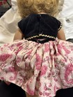 Vtg 50s Ideal St-19 Shirley Temple Doll Flirty Eye Floral Dress Black Velvet Top