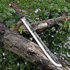 Handmade Carbon Steel Machete Rosewood Handle With Leather Sheath Gift For Him