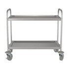 33 3 4  X 21  X 37  Knocked Down 24 Gauge Stainless Steel 2 Shelf Utility Cart