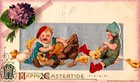 Vintage John Winsch Adorable Child  Hen   Baby Chicks Antique Easter Postcard