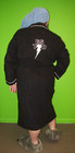 Tesd In A Flash Black Terry Cloth Bathrobe With Pockets