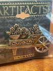 Jj Jonette Jewelry Pewter Articulating Wheelbarrow   Flowers Brooch Pin