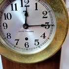 Antique Brass Seth Thomas Ships Clock 8 In dia  With A Hanging Ships Bell